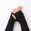 Fingerless Gloves 1Pair Women Winter Long Knitted Half Hollow Arm Sleeves Guantes Mujer M8694