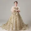 Mädchen Kleider Spitze Pailletten Schwanz Kleid Mädchen Elegante Hochzeit Brautjungfer Kinder Geburtstag Abschlussball Formale Abend Kinder Kommunion Kleidung