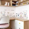 Hot Nordic Cartoon Wall Sticker för Girl Barn Room Baby Barnrum Barnrum Nursery Decaler Lim Heminredning Bakgrund