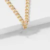 2021 Fashion Big Necklace för kvinnor Twist Gold Silver Color Chunky Tjock Lås Choker Chain Halsband Party Smycken