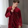 Vêtements de nuit pour hommes Hommes Velours Hommes Pyjama Costume Sexy Cardigan Vêtements De Nuit À Manches Longues Chaud Mâle Pyjama Ensemble Marié Hiver Pijamas Loungewear