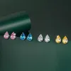 S925 zilveren naald mosang diamant peervormig snijden simulatie boor water oorbellen dames039s kleur schat oorbellen ye3546728