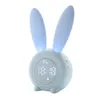 Cute Bunny Ear LED Digital Alarm Electronic USB Sound Control Rabbit Night Lamp Orologio da tavolo Decorazione domestica 210310