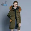 Winter Damesjas Lange Slanke Vrouw Jas Dier Bont Kraag Merk Kleding Dikke Warm Winddicht Parka GWD18253 211008