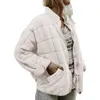 Женские куртки женщины стоят воротник стеганые 2022 зима с длинным рукавом сплошной цвет полные молнии мягкие теплые пальто плюшевые размеры S-2XL