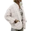 Women's Jackets Women Stand Collar Quilted 2022 Winter Long Sleeve Solid Color Full Zip Padded Warm Coats Plush Size S-2XL