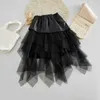 Ragazze Gonne Marca Abbigliamento per bambini Bambini Gonna in pelle a rete cuciture Baby Girl 210528