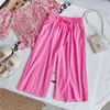 Conjuntos de roupas de meninas de verão Moda Impressão de frutas Suspender Top + Bloomer Calças 2 Pcs Suits Bebê Kids Outfits Terno 210625