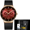 LIGE New Fashion Mens Watches Top Brand Luxury Quartz Watch Men Mesh Steel Waterproof Ultra-thin Wristwatch For Men Sport Clock 21223o