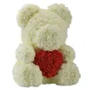 Rose Teddy Bear Heart Pe Soap Foam Artificial Flower Rose Bear 25 cm 40cm för kvinnors alla hjärtans bröllopsfödelsedags jul GIF288F