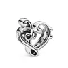 925 Adorno de plata esterlina Charm Sparkling Pave Leaf Charms Queen Regal Crowns Bead Family Chained Heart Treble Clef Beads Fit Pandora Style Pulseras Diy Jewelry