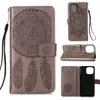 Lederen portefeuillevallen voor iPhone 13 12 Mini 11 PRO XS MAX XR X 6 7 8 Plus Imprint Datura Flower Mandala Dreamcatcher Case