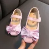 PU Baby Skor Mjuk Gummi Sole Anti-Slip Bow Sandaler Casual Walking Kids Girls Princess 220121