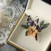 2021 creative fashion jewelry handmade net flower butterfly vintage dress brooch pin for women