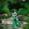 Eleganta V-nacke moderskapsklänningar för fotografering Lång maxi klänning Graviditetsklänning Maternity Photography Dresses med Chiffon Shawl Q0713