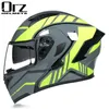 Caschi Moto Casco Mate Nero Dirt Bike Flip Up Cascos Para Moto Doppio Scudo Modulare Con Visiera Parasole Interna DOT Approvato