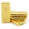 Bullion Shape Cigarettändare kreativ metallslipningshjulsändare Butan Flame Tändare Gold Brick utan GAS2163901