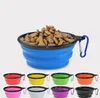 1000ml Travel Collapsible Pet Dog Bowl Feeders Folding Silicone For Dogs Outdoor Water Food Feeding Foldable Cup Dish SN6492