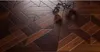 ダークカラー中国のカタリパ木製の床の薄板状フロアーリング広葉樹家庭用カーペットアートとクラフトinlaidマシーンの壁デコタイルベッドルームの家の装飾