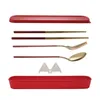 4 stks / set Draagbare servies multifunctionele bestek vork lepel eetstokjes indoor outdoor set gratis 211229