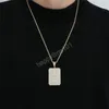 Iced Out Square Full Zircon Halskette Anhänger Halskette Gold Versilbert Herren Hip Hop Schmuck Geschenk