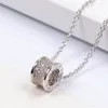 Full Diamond B Letter Roman Numeral Ring Short Chain Female Diamond Necklace Japanese and Korean Version Fashion Simple Matching Accessories All-match Clavicle