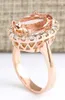 Luxury Oval gemstones champagne crystal zircon diamonds rings for women 18k rose gold color jewelry bijoux bague party accessory5325177