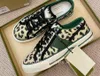 2022 Designers Tennis sneaker canvas Lyx Sko Beige Blå tvättad jacquard denim Dam Skor Ace Gummisula Broderade Vintage Casual Sneakers