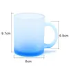 11oz Colored Bottom Gradient Color Frosted Glass Mug Sublimation Blank Heat Transfer Printing Dye Water Bottles FY4938 SS1107
