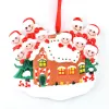 Christmas Decoration Tree House Ornament Verjaardagen Party Gift Product Gepersonaliseerde Familie van 2-10 Hoofd Ornamenten Pandemic DIY Hars Accessoires EW