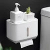 Soporte de papel higiénico a prueba de agua montaje en pared para estante caja bandeja rollo organizador de almacenamiento accesorios de baño 210720