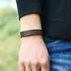 Schwarz Braun Simpel Sticken Nähen Armband Mode Leder Armbänder Frauen männer armband armreif manschette Schmuck