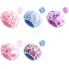 Reusable Floral Pattern Waterproof Shower Cap Terry Lined Double Layer Headcover Dry Hair Spa Salon Bath Cap Bathroom Supplies