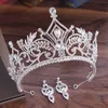 Princesa de Luxo 2022 Headpieces de Casamento Bridal Tiara Rhinestone Crown Chefe Peças de Cristal Headbands Acessórios de Cabelo Prata