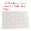 DIY Sublimation Blank Jigsaw Värmeöverföringsämnen Pussel Produkt A4 / A5 Multi-Standard träleksaker för barn Logo Anpassning Papperspussel WLL1047