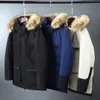 Hommes de haute qualité hiver hiver manteau chaud manteau coupe-vent chapeau étanche chapeau détachable manchette filetée avec une vraie fourrure de loup Taille S-2XL