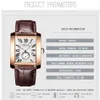 Chenxi vintage klassieke vierkante bruin lederen band polshorloges mode merk horloges heren quartz klok MONTRE FEMME Q0524