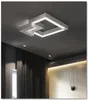 Moderne witte LED-plafondverlichting geometrie vierkante dimbare kunst kroonluchter indoor decoratie voor het leven in de eetkamer