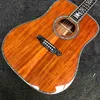 Custom Solid KOA Wood Acoustic Guitar Abalone Vase Inlays Binding D45K D Body