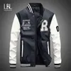 Veste en cuir pour hommes Marque Broderie Baseball PU S Mâle Casual Luxe Hiver Chaud Polaire Pilote Bomber Manteau 210928