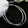 Hoop Huggie Bayttling 925 Sterling Sterling 50mm Glossy Round Big Orecchings for Woman Fashion Glamour Wedding Gioielli Gift2612