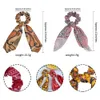 Girls Bows Hair Scrunchie Fashion Kids Printed Hairband Retro Floral Long Ribbon Hairring Bohemian Style Headband Ponytail Holder C6930