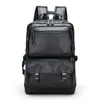 Backpack 2021 Men Leather High Quality Youth Travel Rucksack School Book Bag Male Laptop Business Bagpack Mochila Shoulder