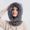 Cykelkapslar Masker Outdoor Cold-Proof Cap Warm Bib Hood Plush Knitting Hat Ski Vandring