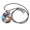 7 Chakra edelstenen ketting conch vormige natuurlijke lava rock steen inlaying yoga genezing amethist sleutelbeen ketting sieraden voor meisjes vrouwen