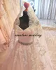 ROBES DE MARIÉE A LINE WEDDING DRESS WTH Veil Without Comb, Appliques Lace Bridal Gowns Sweep Train Bride Dresses for Women