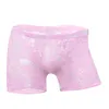 Unterhosen Feitong Männer Sexy Spitze Boxer Homosexuell Unterwäsche Transparent Mesh Niedrige Taille Boyshort Männlich Atmungsaktiv Bequeme Mann