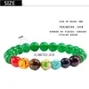 Strands Moda 7 Chakras Żółte Chalcedon Bransoletki Naturalne Koraliki Polichromatyczne Jade Stretch Lina Łańcuch Męskie Banges Armband Heren 8mm