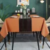Masa bezi deri desen su geçirmez masa örtüsü kahve mobilya dekorasyon arka plan modern basit saf renk mantel mesa