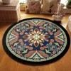 Tapetes bohemian mandala redondo tapete para sala de estar grande geométrico de flor étnico quarto tapetes anti slip retro piso mat6610643